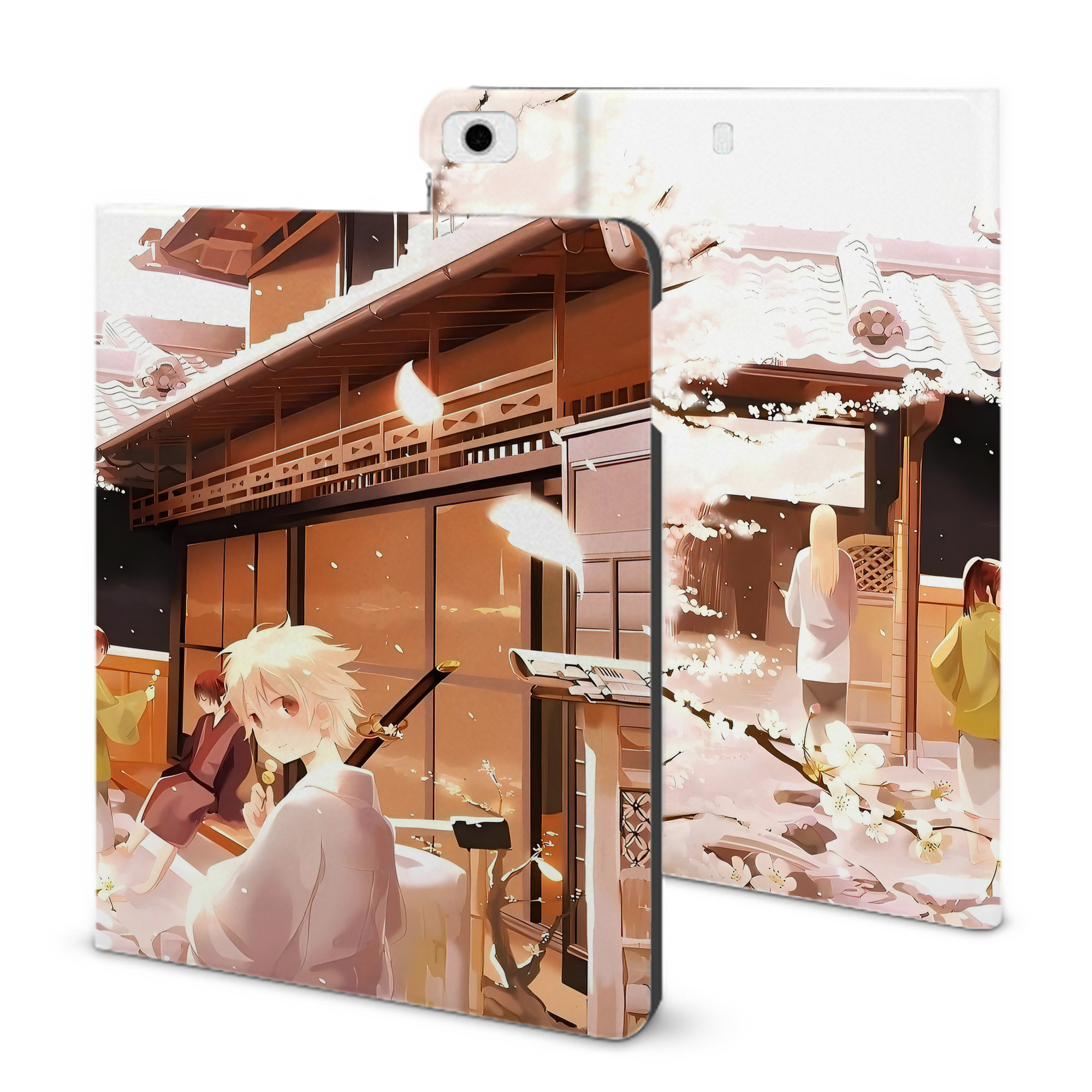 ぎんたま 坂田銀時（さかたぎんとき） 神楽 志村新八（しむら しんぱち） GINTAMA Sakata Gintoki Kagura Shimura Shinpachi IPad ケース ブック型 PUレザー TPU 耐衝撃 軽量 薄型 ペン収納なし 全面保護 IPad 各モデル対応